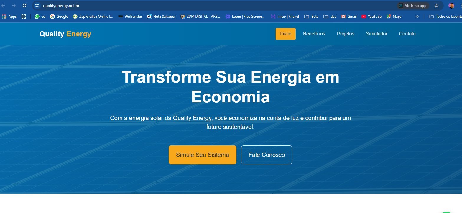 Website Quality Energy - Projetos de Energia Solar